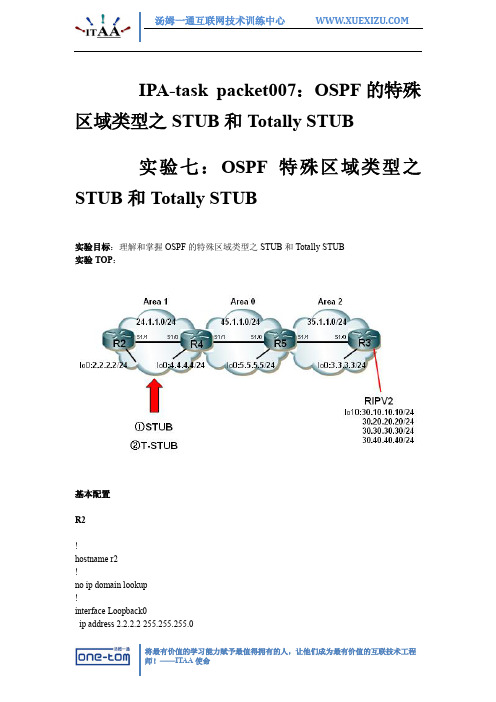 OSPF特殊区域类型之STUB和Totally STUB