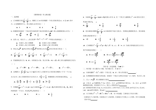 高二圆锥曲线单元测试题及答案