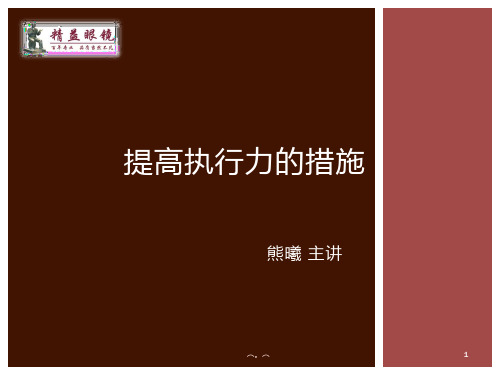 提高执行力的措施经典.ppt