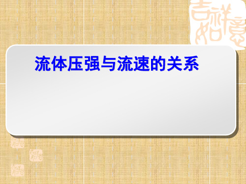 流体压强与流速的关系实验教学说课