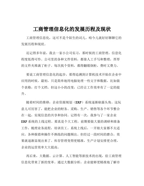 工商管理信息化的发展历程及现状