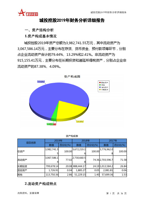 城投控股2019年财务分析详细报告