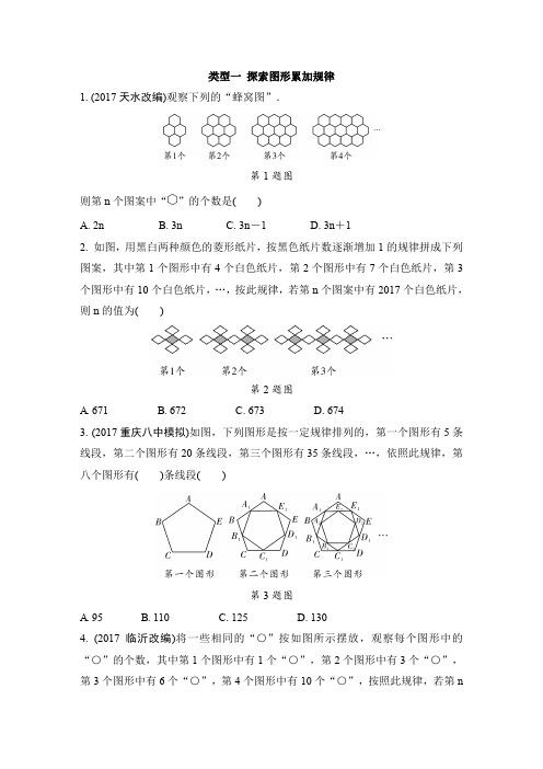 类型一 探索图形累加规律