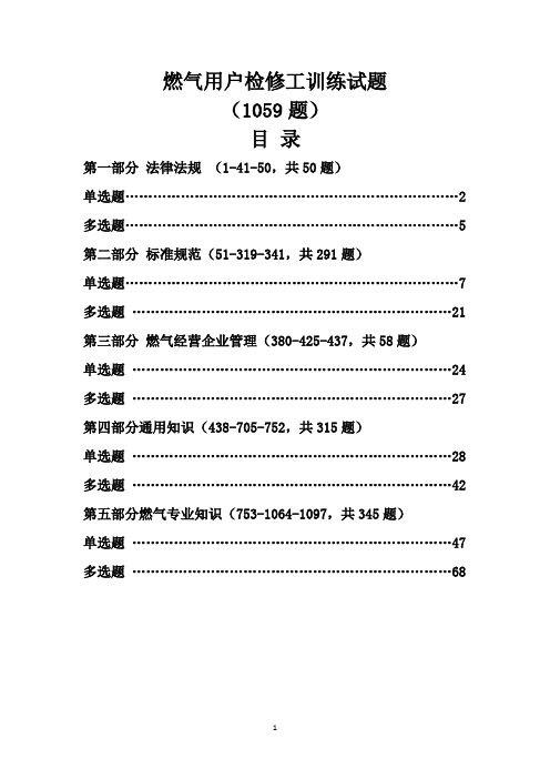 燃气用户检修工