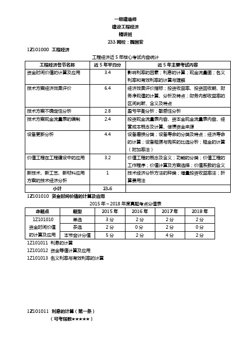 1.2.3.4.5.6.7.8 魏国安-2019一级建造师-建设工程经济-精讲班-第一章 