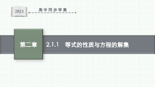 最新人教B版高中数学必修第一册第二章等式与不等式2.1.1 等式的性质与方程的解集