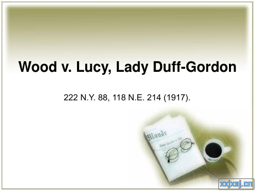 美国合同法案例Wood v. Lucy, Lady Duff-Gordon