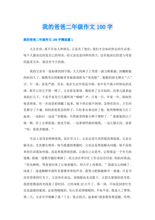 我的爸爸二年级作文100字