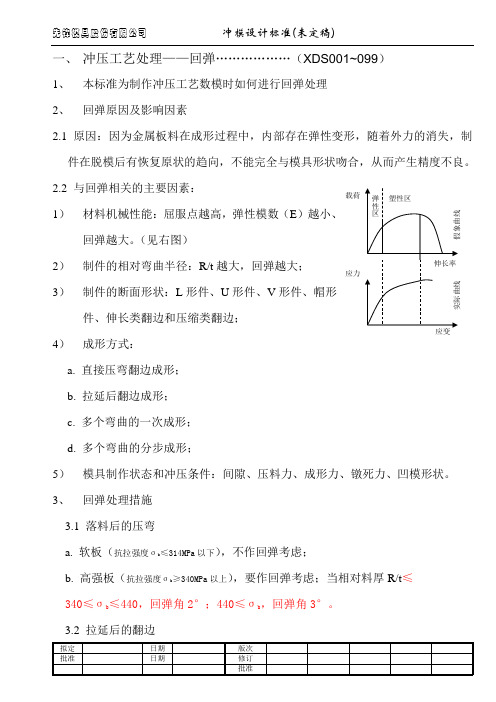 关于冲压件回弹处理规定