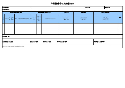 产品特殊特性受控表