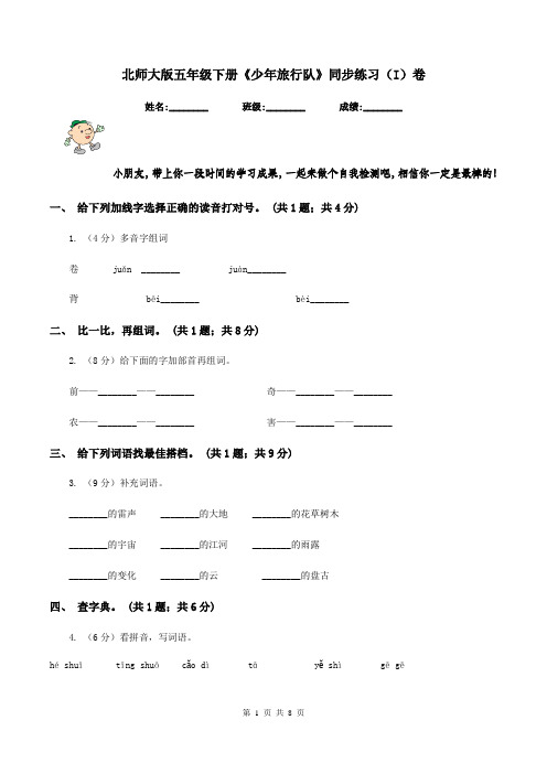 北师大版五年级下册《少年旅行队》同步练习(I)卷