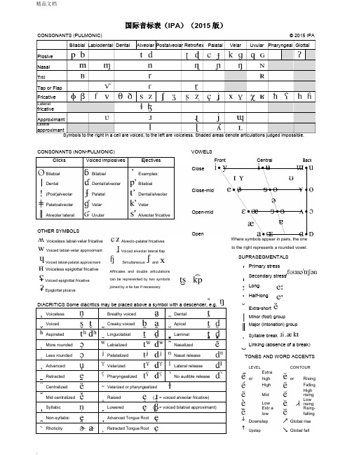 国际音标表(IPA)(2015版)