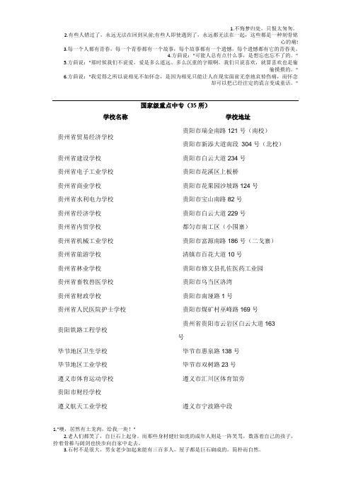 贵州省国家重点中职学校