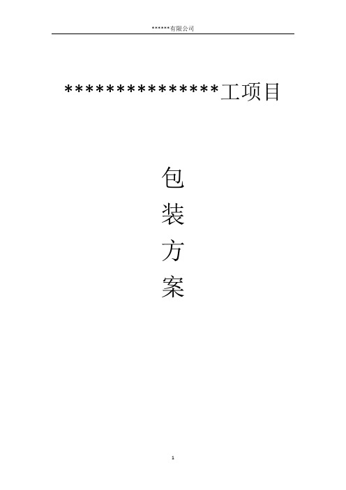 海外项目包装方案(管道及钢结构)