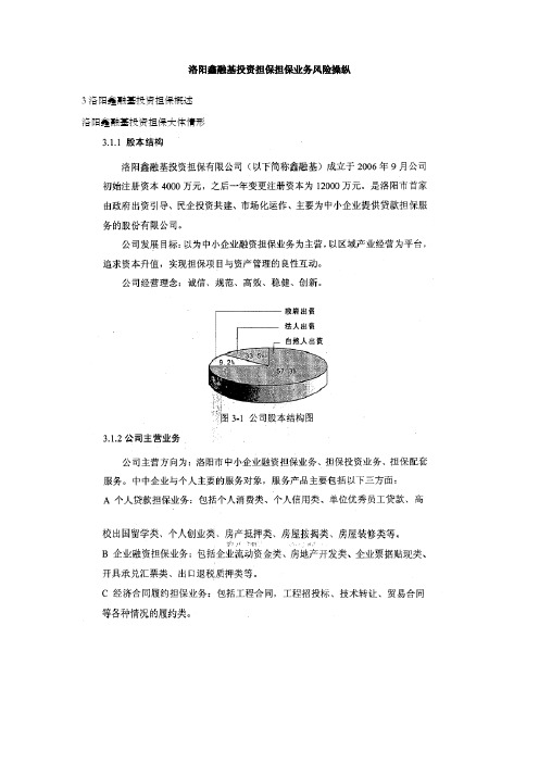 洛阳鑫融基投资担保担保业务风险操纵