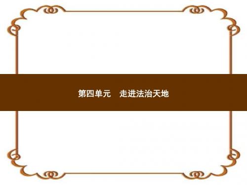 部编版人教版七年级道德与法治下册_习题课件_第四单元走进法制天地_第九课法律在我们身边-生活需要法律