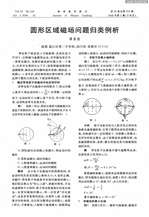 圆形区域磁场问题归类例析