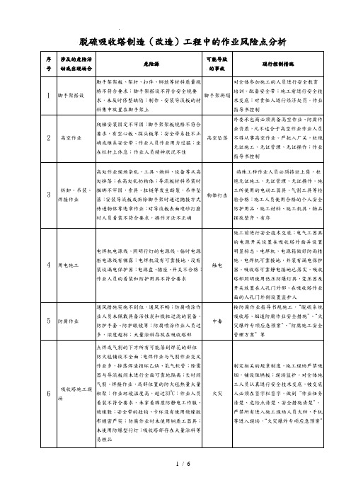 脱硫吸收塔危险点预控