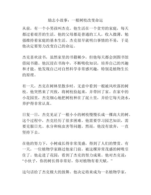 励志小故事：一根树枝改变命运