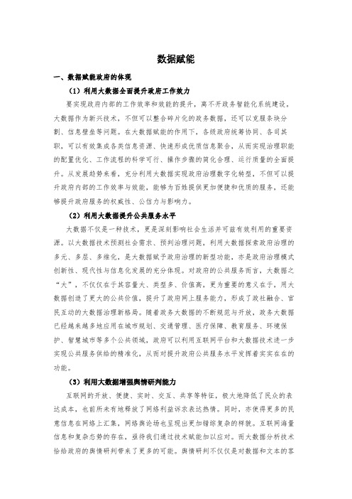 利用大数据实现政府治理数字化转型