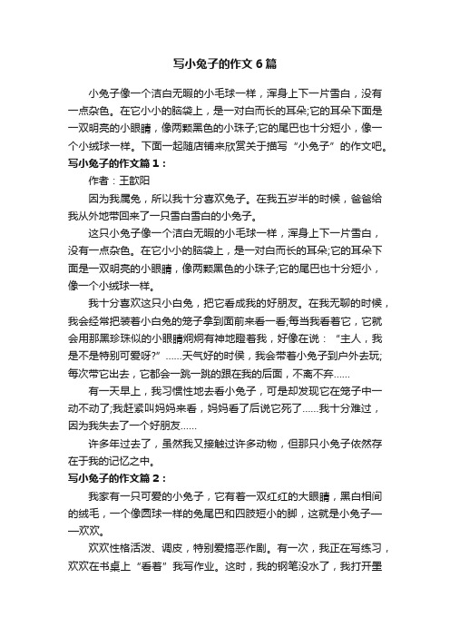 写小兔子的作文6篇