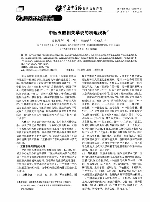 中医五脏相关学说的机理浅析