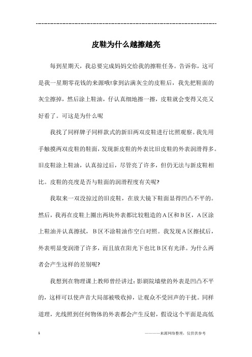 皮鞋为什么越擦越亮_初一作文