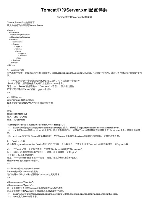 Tomcat中的Server.xml配置详解