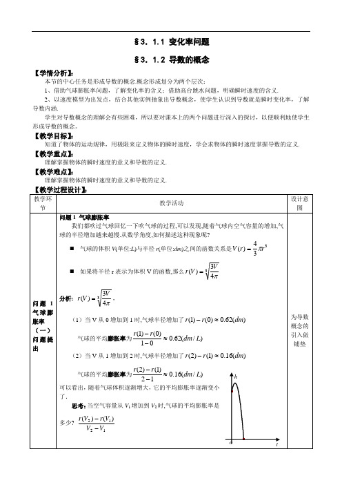 510.(高中数学)1.1 变化率问题 1.2 导数的概念