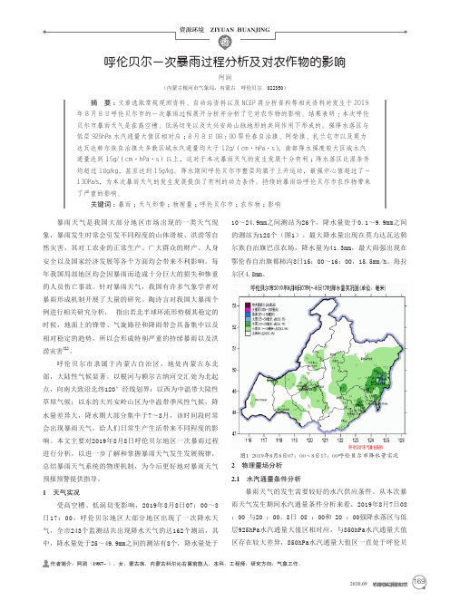 呼伦贝尔一次暴雨过程分析及对农作物的影响