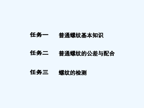 螺纹公差配合及检测