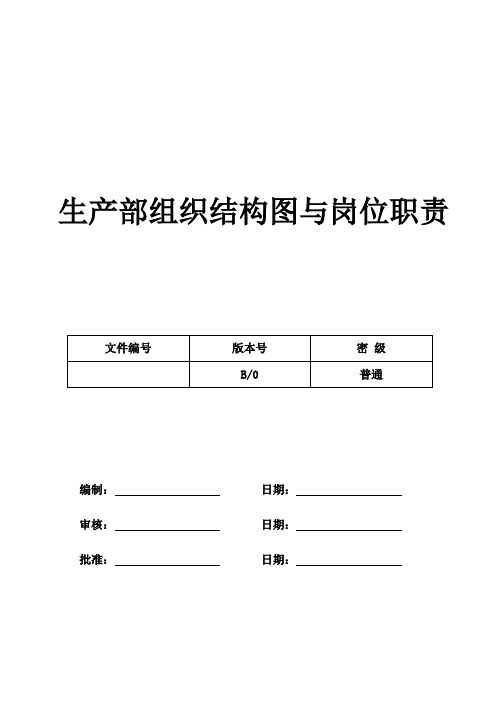 制造中心-生产部组织结构图与岗位职责【电子企业】