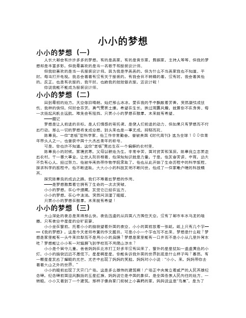 小小的梦想作文共九篇