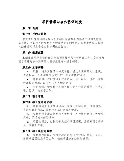 项目管理与合作协调制度