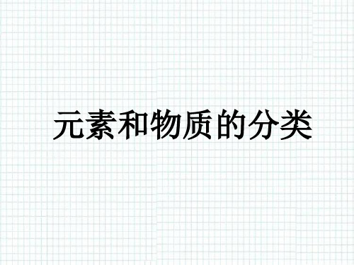 元素和物质的分类PPT教学课件