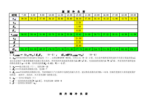 空调房间冷 热 湿负荷计算