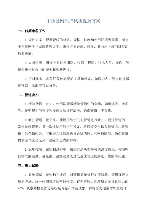 中压管网吹扫试压置换方案