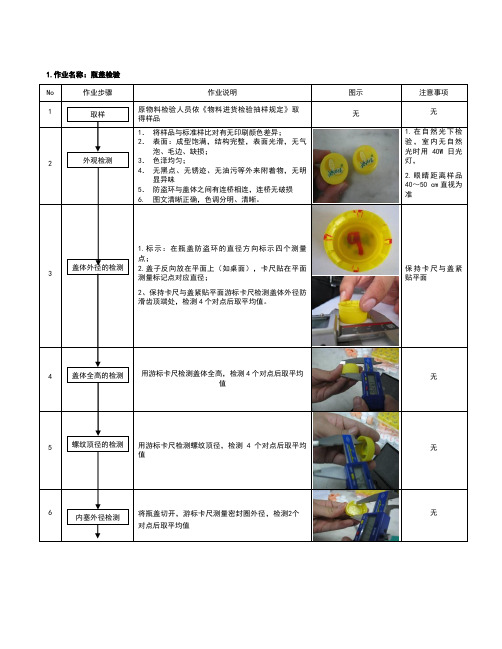 00 瓶盖检验作业指导书