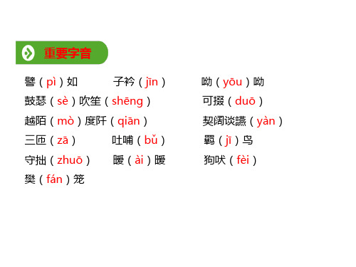 人教版(新教材)高中语文必修1课件分析：第三单元 基础知识梳理 (6张)