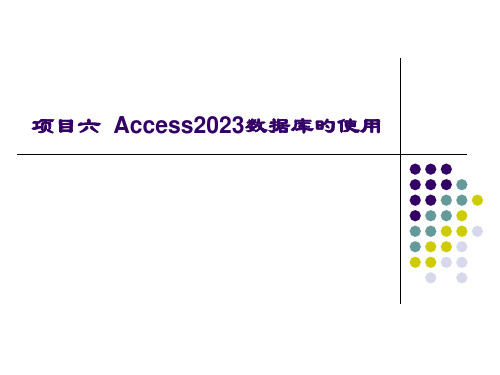 项目六Access数据库的使用课件