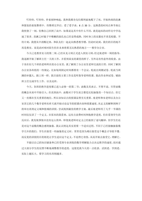 石龙中学教育实习日记