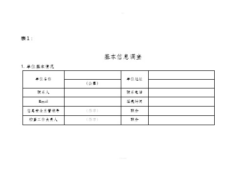 信息安全风险评估表汇总