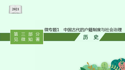 2021新高考历史二轮复习：微专题1 中国古代的户籍制度与社会治理