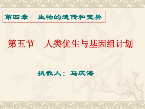 4.5人类优生与基因组计划 课件9(生物济南版八年级上册)