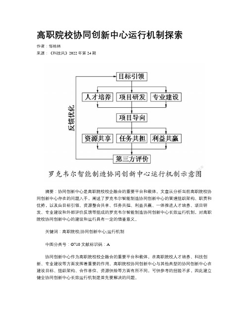 高职院校协同创新中心运行机制探索