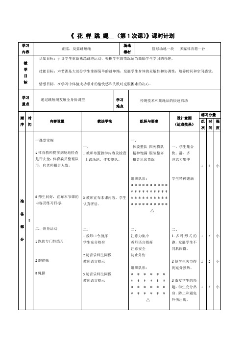 花样跳绳教案