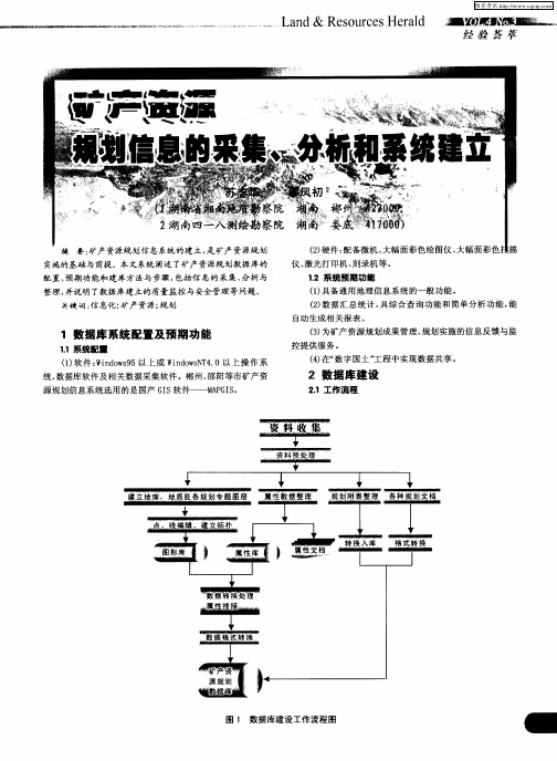 矿产资源规划信息的采集、分析和系统建立