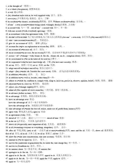 六级翻译常用99个词汇