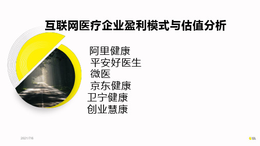 20年互联网医疗企业盈利模式与估值分析 (阿里健康、平安好医生、微医、京东健康、卫宁健康、创业慧康)