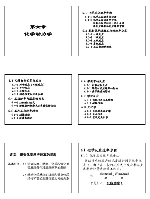 62具有简单级数反应的速率公式化学动力学